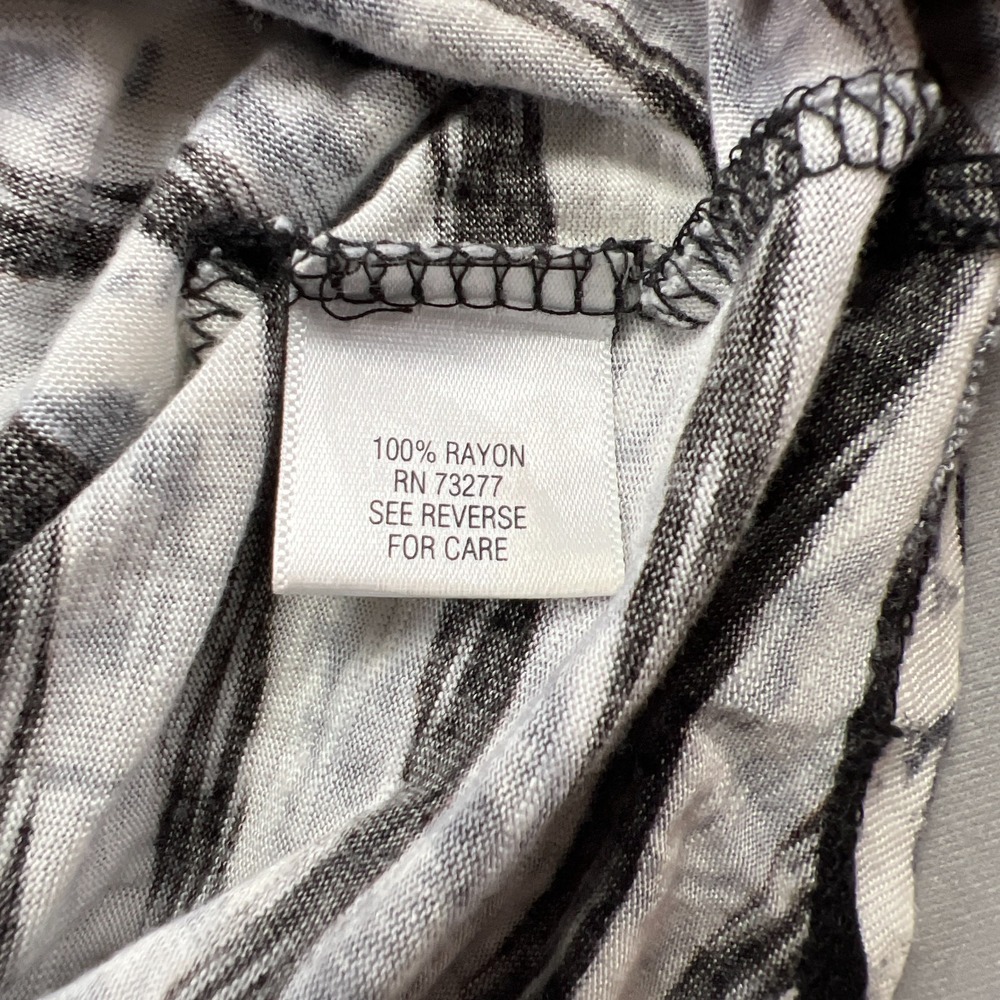 Apt 9 Essentials Blouse Top Womens XL White Black Horizontal Stripes Cowl Neck - Picture 9 of 10